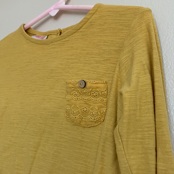 Zara Baby Girl Mustard Yellow Long Sleeve Top 3/4 - Picture 2 of 6
